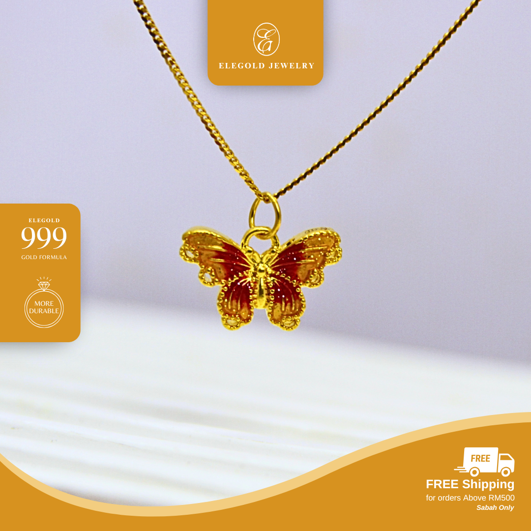 0.2g 999G Viral Butterfly Pendant Gold Pendant Elegold
