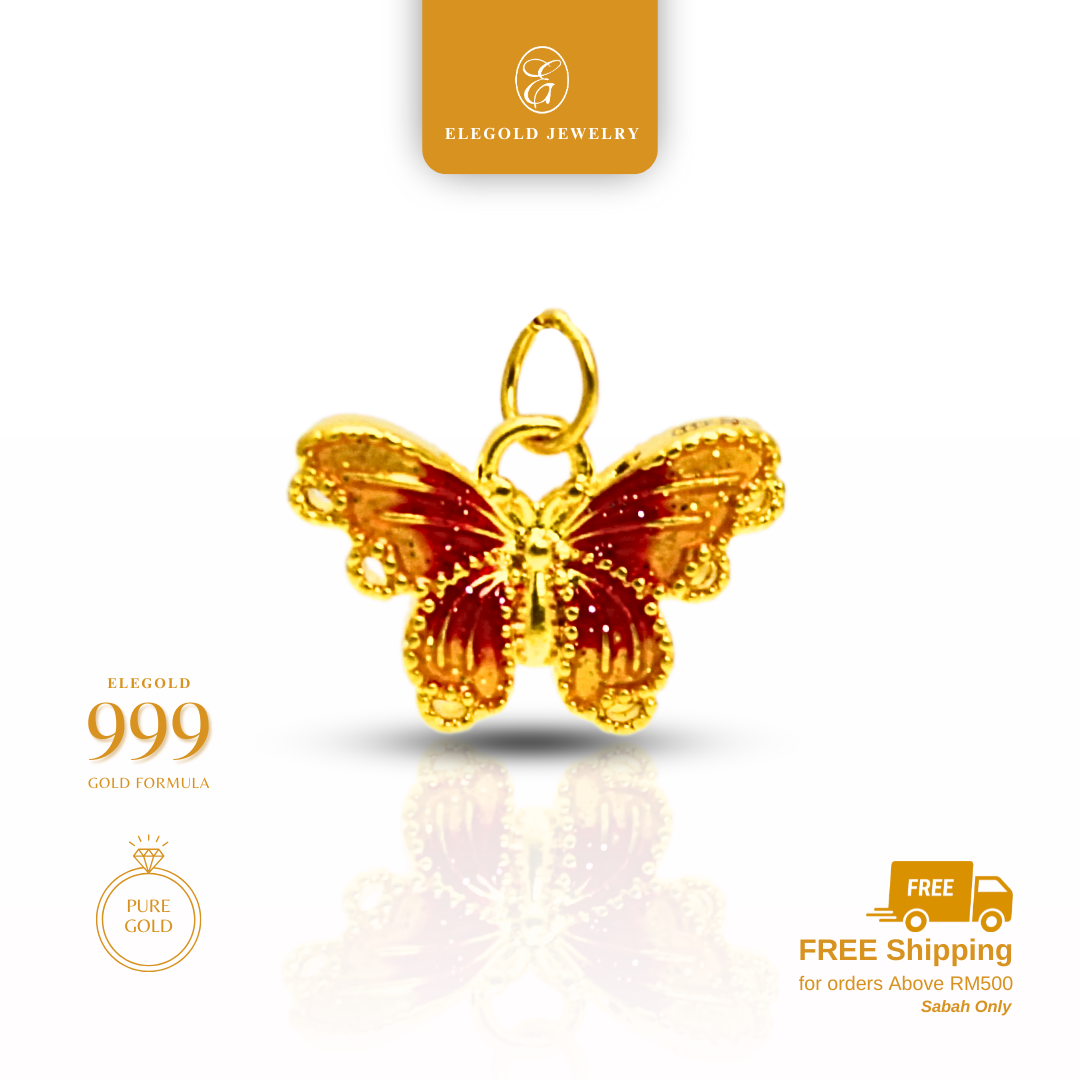 0.2g 999G Viral Butterfly Pendant Gold Pendant Elegold