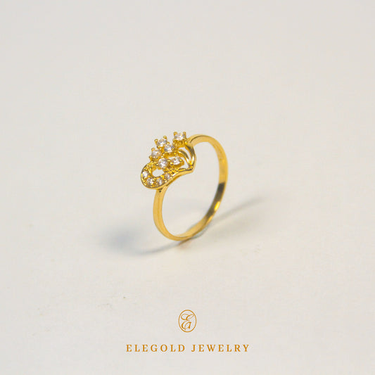 Elegold Fashion CZ Stone Gold Ring
