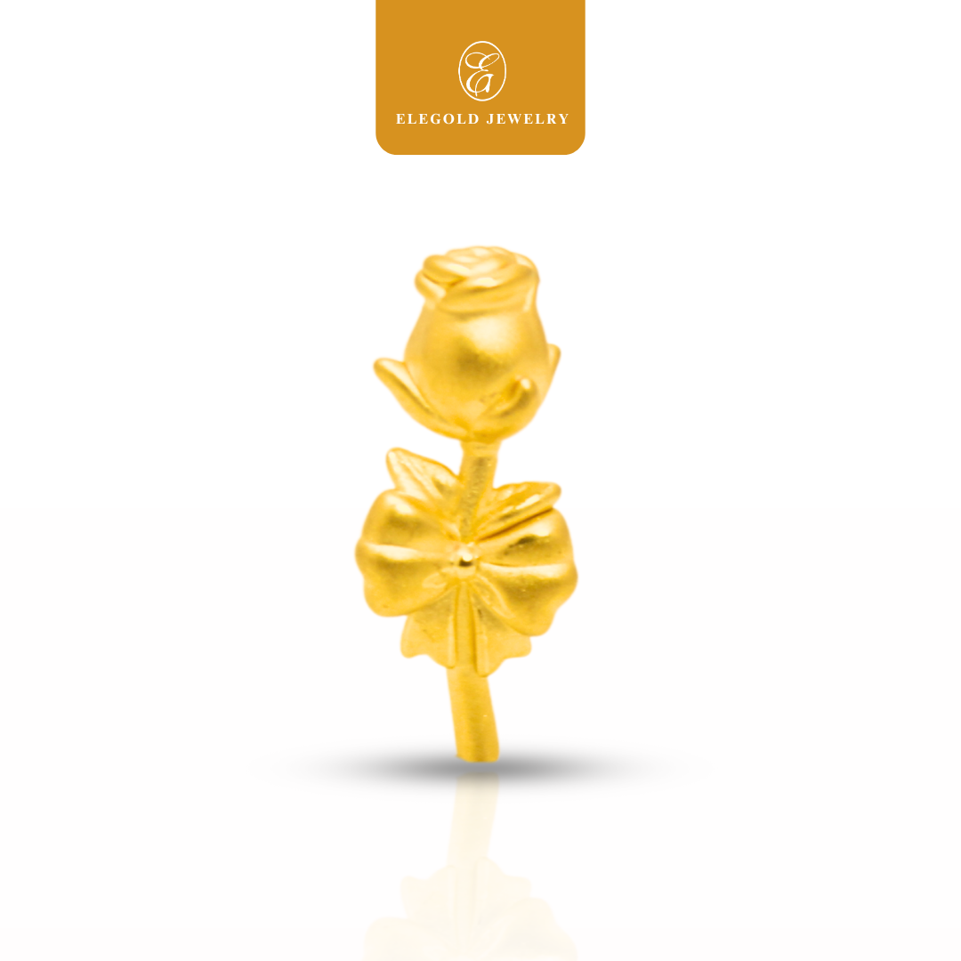 999 Pure Gold Flower Gold Pendant Elegold