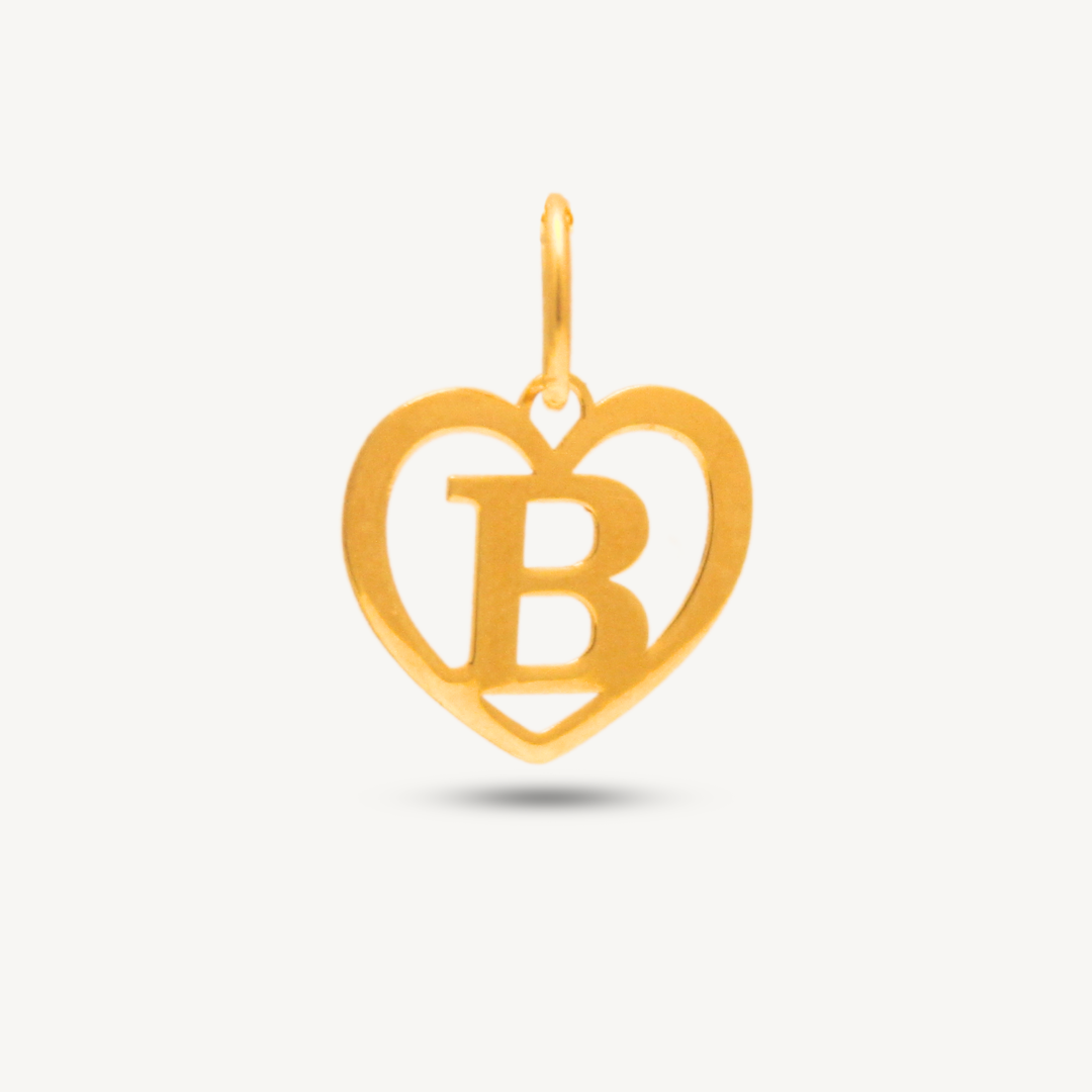 Love Plain Alphabet Gold Pendant Elegold