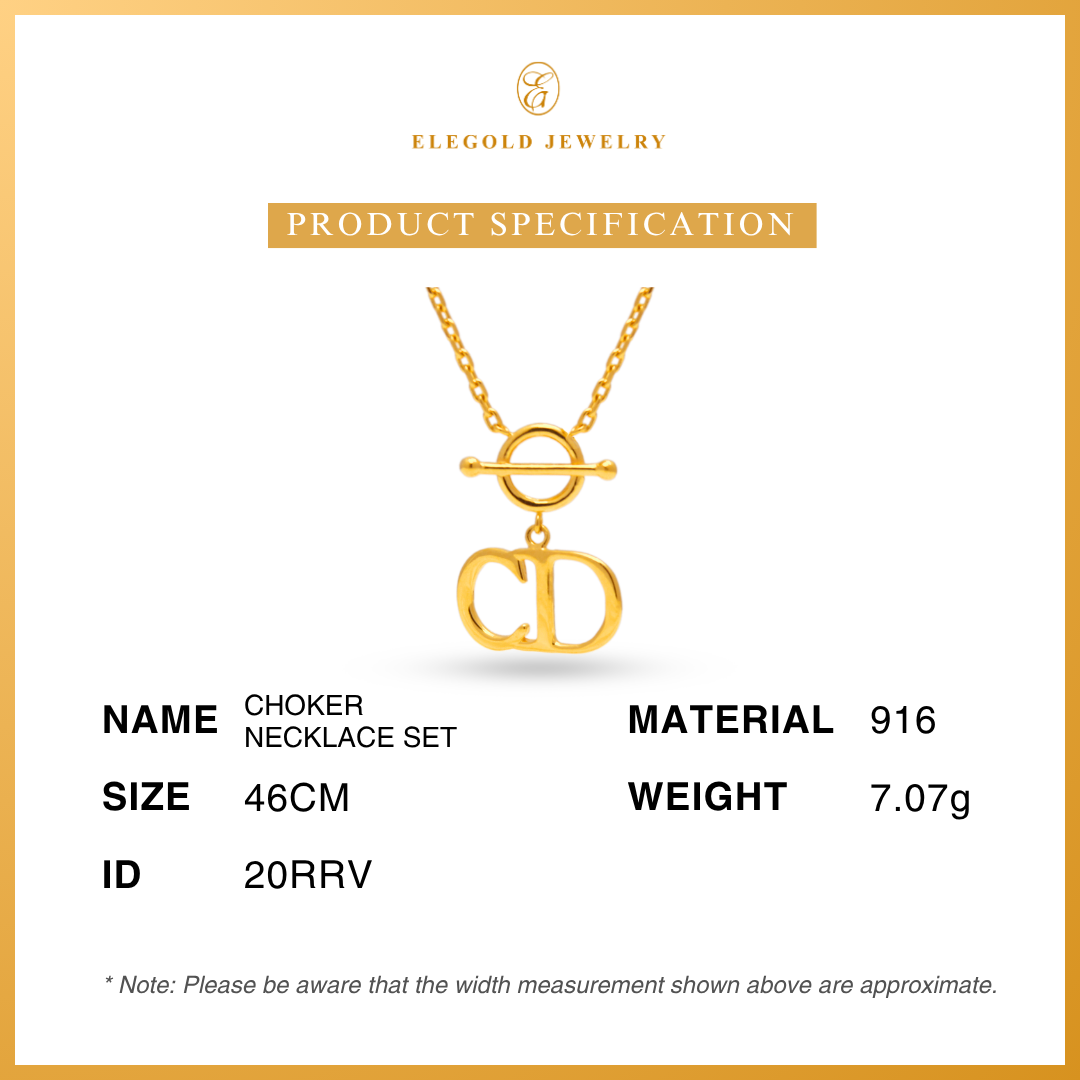 916G Luxury Choker Necklace Pendant Set Necklace Elegold - 20RRV