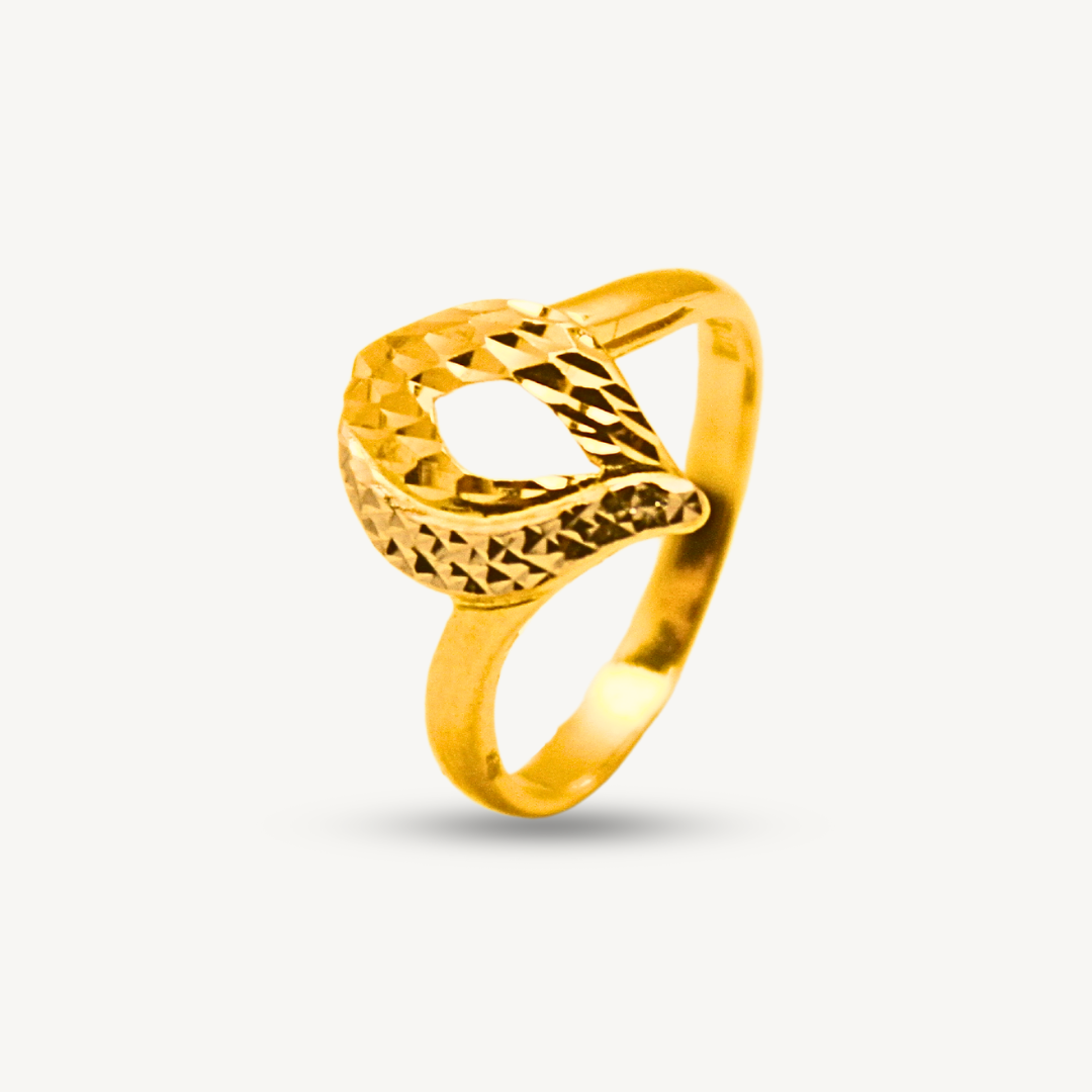 916 Gold Shiny Cut Dual Color | Cincin Fesyen Kilat Cincin | Elegold