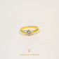 Elegold Split Side Stone CZ Stone Gold Ring