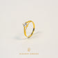 Elegold Split Side Stone CZ Stone Gold Ring