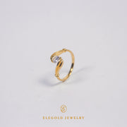 Elegold Vintage Solitaire CZ Stone Ring