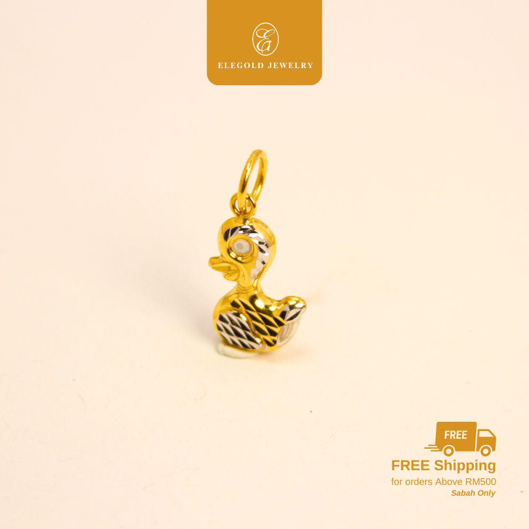 916 Gold Dual Color Duck Fashion Pendant | Loket Dua Warna Itik Emas 916 | Elegold