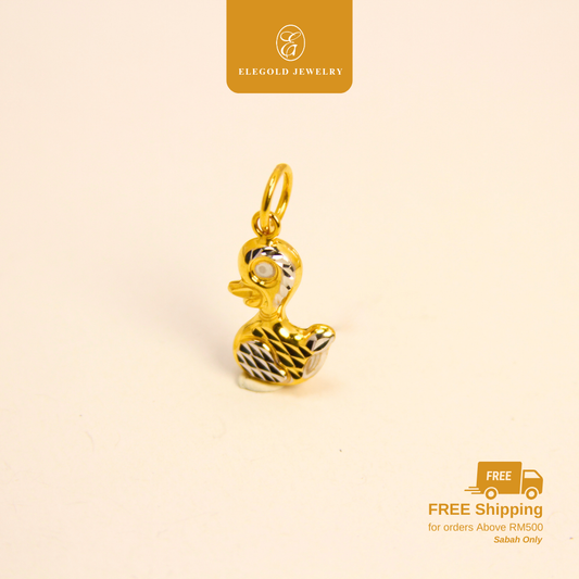 916 Gold Dual Color Duck Fashion Pendant | Loket Dua Warna Itik Emas 916 | Elegold