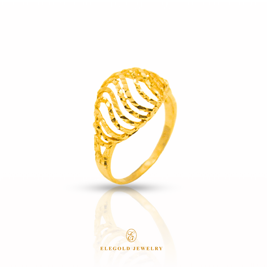 Fashion Wave Strips Gold Ring