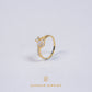 Elegold Split Double CZ Stone Gold Ring