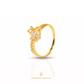 Elegold Split Double CZ Stone Gold Ring