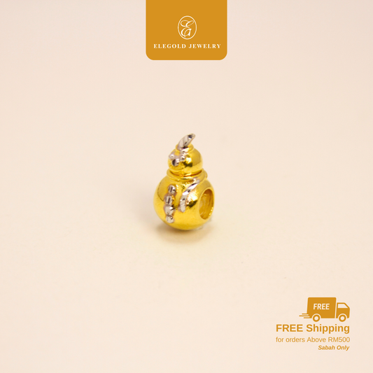 916 Gold Dual Color Snowman Pendant | Loket Dua Warna Emas 916 | Elegold