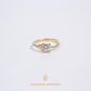 Elegold Square Cut Solitaire Simple CZ Stone Gold Ring