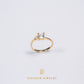 Elegold Square Cut Solitaire Simple CZ Stone Gold Ring