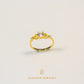 Elegold Three Stone Rings Heart Gold Ring