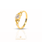 Elegold Three Stone Rings Heart Gold Ring