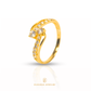 Elegold CZ Side Stone Gold Ring - 209R6