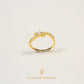 Elegold Cluster CZ Side Stone Gold Ring - 209R7