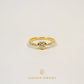 Elegold Heart Shape CZ Side Stone Gold Ring