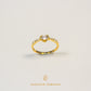 Elegold Heart Shape CZ Side Stone Gold Ring