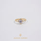 Elegold Halo Round Cut CZ Stones Gold Ring