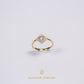 Elegold Halo Round Cut CZ Stones Gold Ring