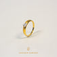 Elegold Matte Surface Solitaire CZ Stone Gold Ring - 20EHN