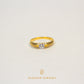 Elegold Matte Surface Solitaire CZ Stone Gold Ring - 20EHN