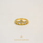 Elegold Heart Crown CZ Stone Gold Ring