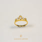 Elegold Heart Crown CZ Stone Gold Ring