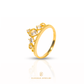 Elegold Heart Crown CZ Stone Gold Ring