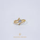 Elegold Fashion CZ Side Stone Gold Ring