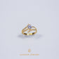 Elegold Fashion CZ Side Stone Gold Ring