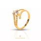 Elegold Fashion CZ Side Stone Gold Ring