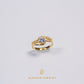 Elegold Fashion Square Cut CZ Stone Gold Ring