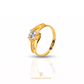 Elegold Fashion Square Cut CZ Stone Gold Ring