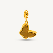 916 Brown Stone Butterfly Gold Loket Charm Pendant | Elegold - 20L8E