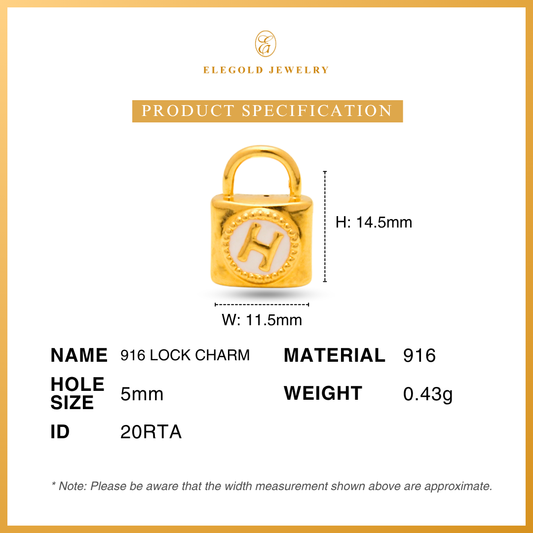 916/22K Gold Hallow Bag Pouch Series Pendant Elegold