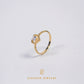 Elegold Heart Shape CZ Stone Twist Gold Ring