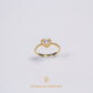 Elegold Heart Shape CZ Stone Twist Gold Ring