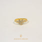 Elegold Heart Shaped CZ Stone Gold Ring