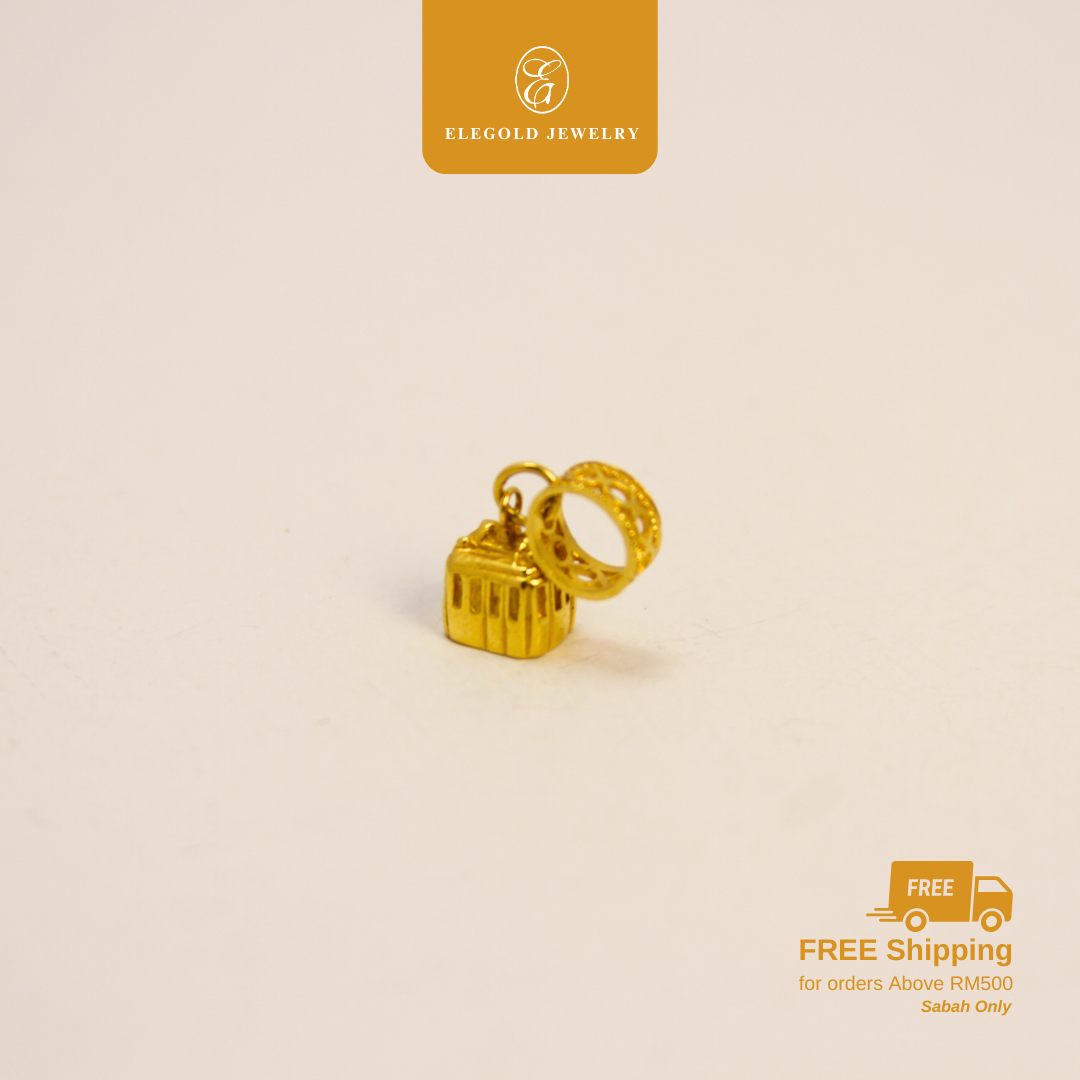 916 Gold Plain Bag | Charm Plain Beg Emas 916 | Elegold