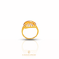 Elegold Vintage White Gold Plated Circle 916 Gold Ring