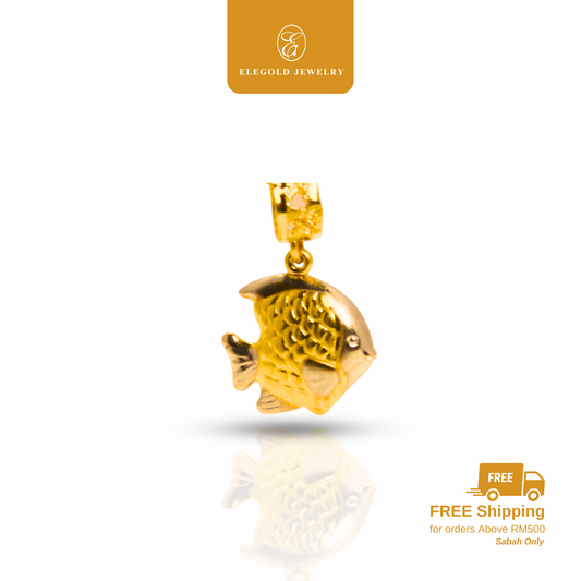 916 Gold Dual Color Fish Charm | Charm Ikan Emas 916 | Elegold