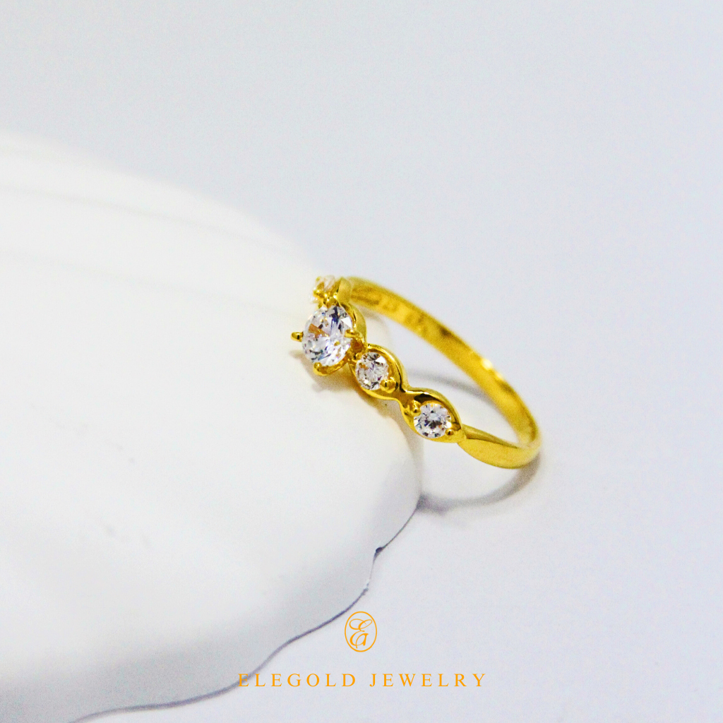 Elegold 5 Stone CZ Gold Ring - 20JWV