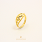 Oval Dia Cut Gold Ring