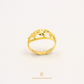 Oval Dia Cut Gold Ring