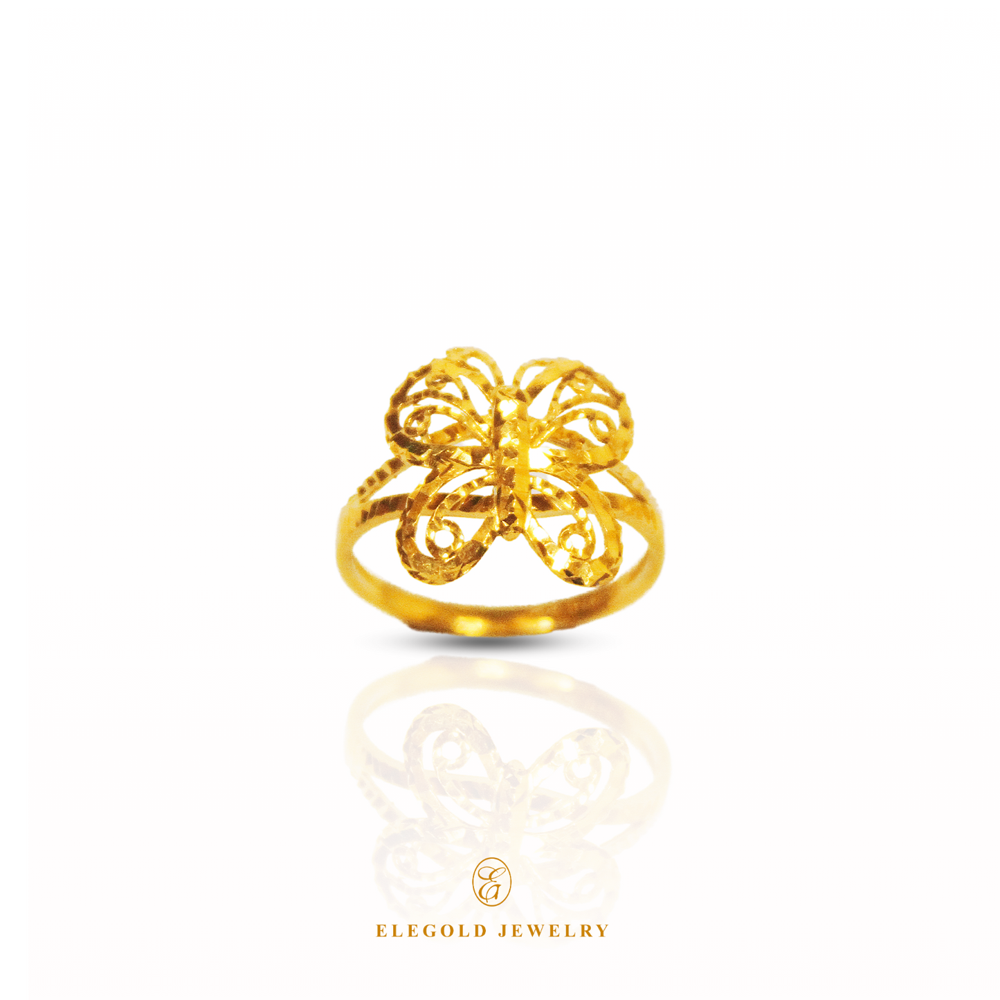 Elegold Butterfly Fashion 916 Gold Ring - 20LMJ