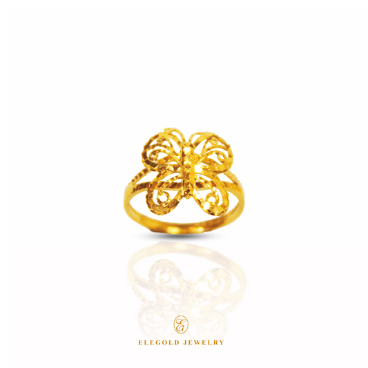 Elegold Butterfly Fashion 916 Gold Ring - 20LMJ