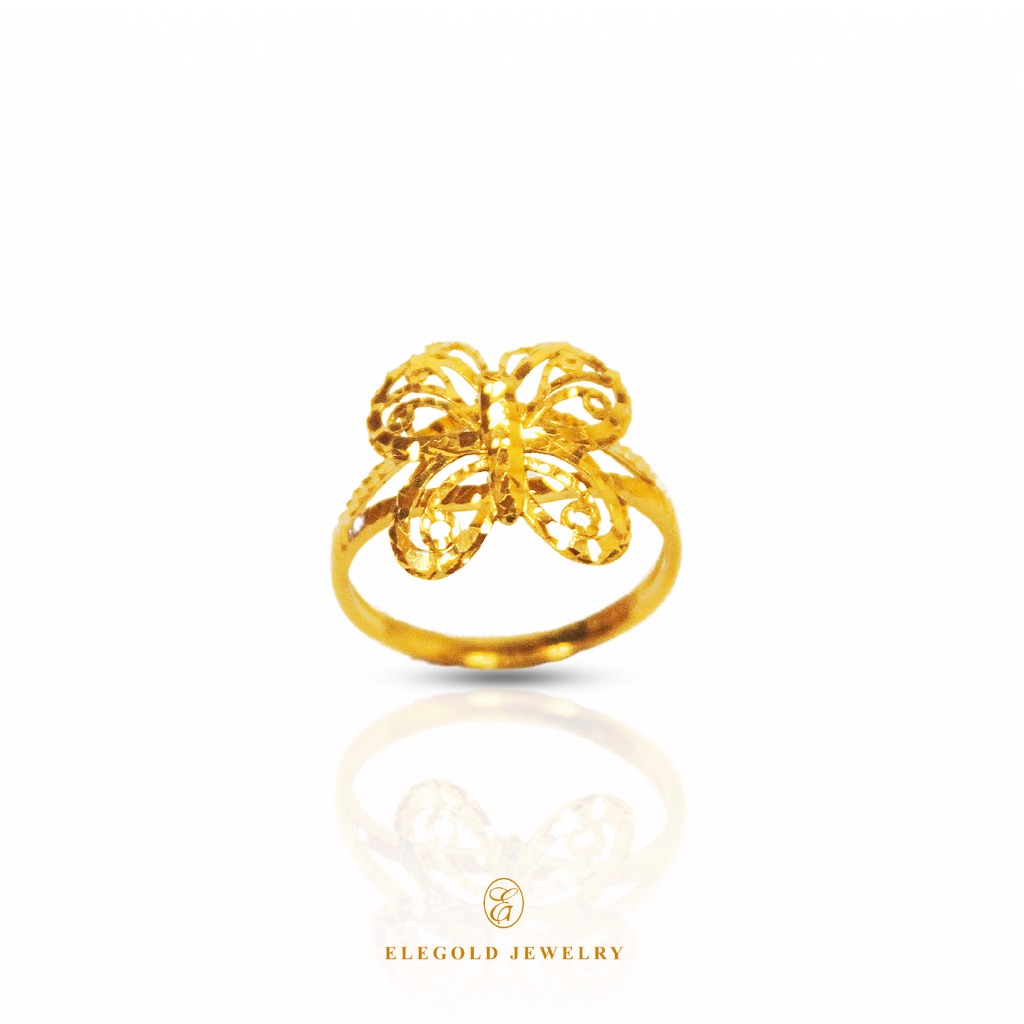 Elegold Butterfly Fashion 916 Gold Ring - 20LMJ